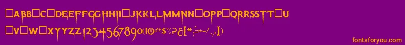 ThrillerRegular Font – Orange Fonts on Purple Background