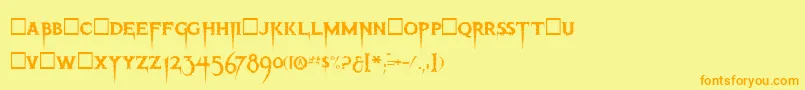 ThrillerRegular Font – Orange Fonts on Yellow Background