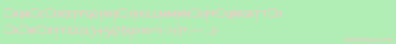 ThrillerRegular-fontti – vaaleanpunaiset fontit vihreällä taustalla