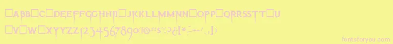 ThrillerRegular Font – Pink Fonts on Yellow Background