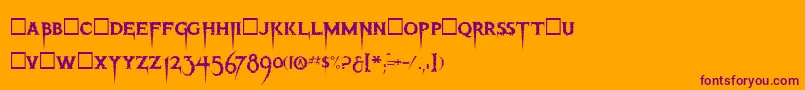 ThrillerRegular Font – Purple Fonts on Orange Background