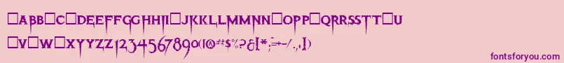 ThrillerRegular Font – Purple Fonts on Pink Background