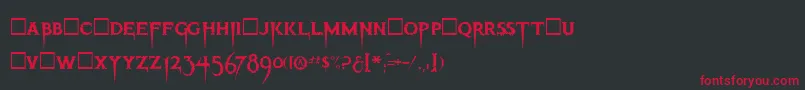 ThrillerRegular Font – Red Fonts on Black Background