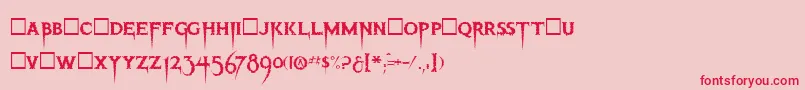 ThrillerRegular Font – Red Fonts on Pink Background