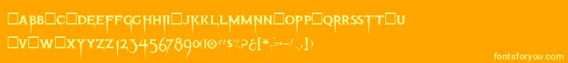 フォントThrillerRegular – オレンジの背景に黄色の文字