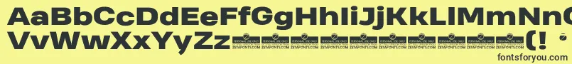 HeadingProWideHeavyTrial Font – Black Fonts on Yellow Background