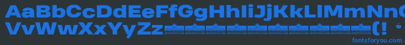 HeadingProWideHeavyTrial Font – Blue Fonts on Black Background
