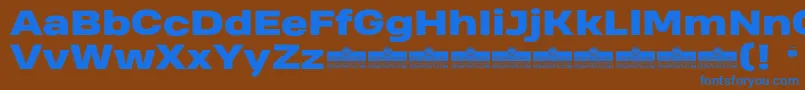 HeadingProWideHeavyTrial Font – Blue Fonts on Brown Background