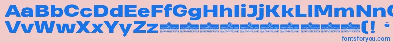 HeadingProWideHeavyTrial Font – Blue Fonts on Pink Background
