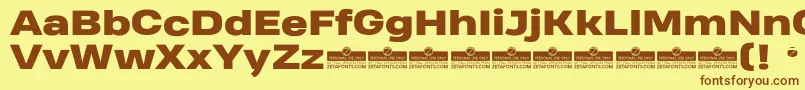 HeadingProWideHeavyTrial Font – Brown Fonts on Yellow Background