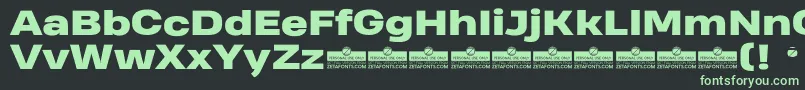 HeadingProWideHeavyTrial Font – Green Fonts on Black Background