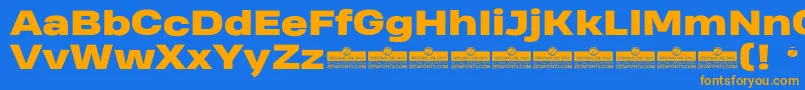 HeadingProWideHeavyTrial Font – Orange Fonts on Blue Background