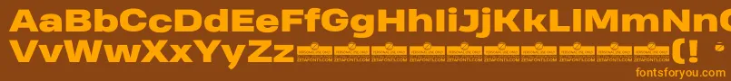 HeadingProWideHeavyTrial Font – Orange Fonts on Brown Background