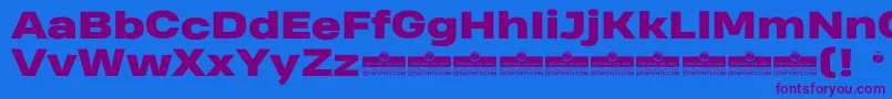 HeadingProWideHeavyTrial Font – Purple Fonts on Blue Background