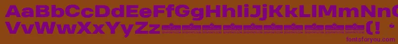 HeadingProWideHeavyTrial Font – Purple Fonts on Brown Background