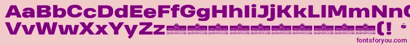 HeadingProWideHeavyTrial Font – Purple Fonts on Pink Background