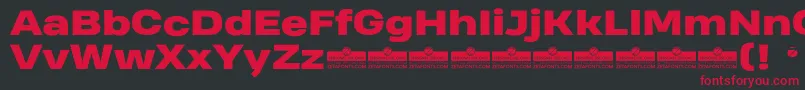HeadingProWideHeavyTrial Font – Red Fonts on Black Background