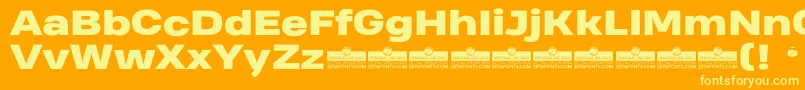 HeadingProWideHeavyTrial Font – Yellow Fonts on Orange Background