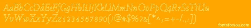 WeissItalicHollow Font – Yellow Fonts on Orange Background