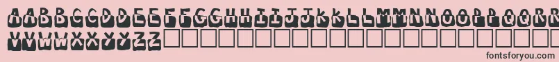 フォントSubmerged – ピンクの背景に黒い文字