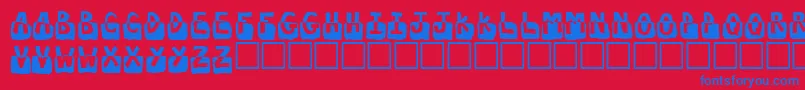 フォントSubmerged – 赤い背景に青い文字