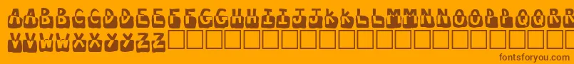 Submerged Font – Brown Fonts on Orange Background