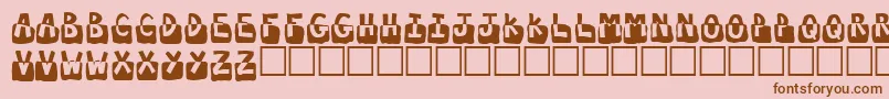 フォントSubmerged – ピンクの背景に茶色のフォント