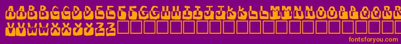 フォントSubmerged – 紫色の背景にオレンジのフォント