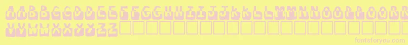 フォントSubmerged – ピンクのフォント、黄色の背景