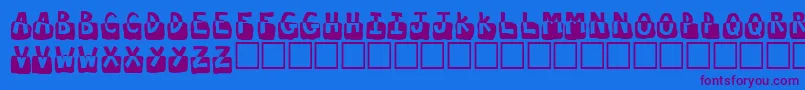 フォントSubmerged – 紫色のフォント、青い背景