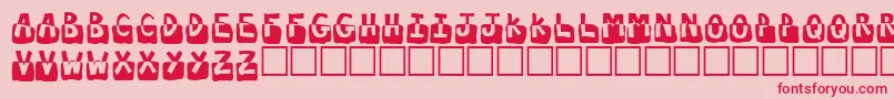 フォントSubmerged – ピンクの背景に赤い文字