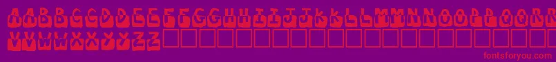 フォントSubmerged – 紫の背景に赤い文字