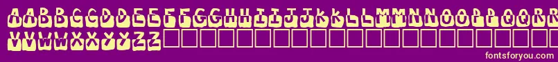 Submerged-fontti – keltaiset fontit violetilla taustalla