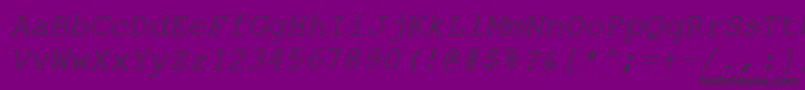 CourierPsItalic-Schriftart – Schwarze Schriften auf violettem Hintergrund