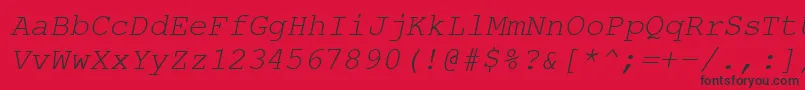 fuente CourierPsItalic – Fuentes Negras Sobre Fondo Rojo