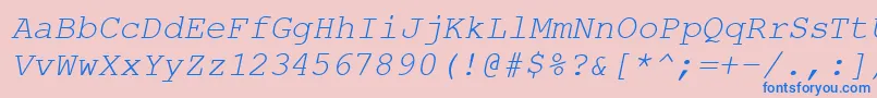 CourierPsItalic Font – Blue Fonts on Pink Background