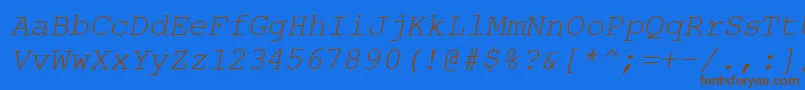 Шрифт CourierPsItalic – коричневые шрифты на синем фоне