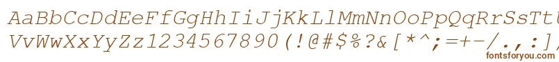 フォントCourierPsItalic – 茶色のフォント