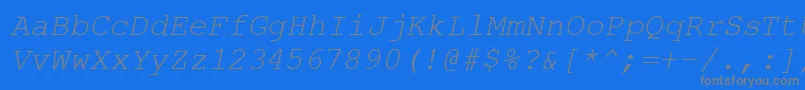 Шрифт CourierPsItalic – серые шрифты на синем фоне