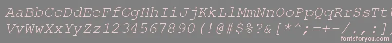 フォントCourierPsItalic – 灰色の背景にピンクのフォント