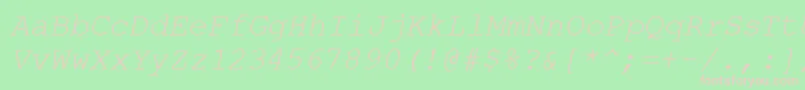 CourierPsItalic-Schriftart – Rosa Schriften auf grünem Hintergrund