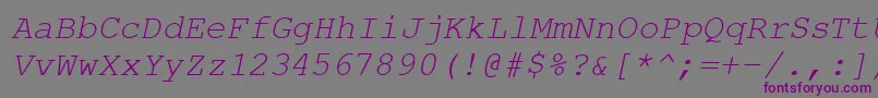 Шрифт CourierPsItalic – фиолетовые шрифты на сером фоне