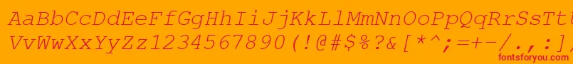 fuente CourierPsItalic – Fuentes Rojas Sobre Fondo Naranja