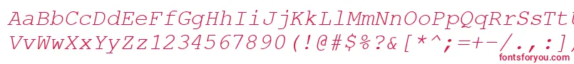 フォントCourierPsItalic – 赤い文字