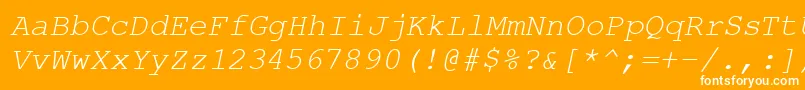 CourierPsItalic Font – White Fonts on Orange Background