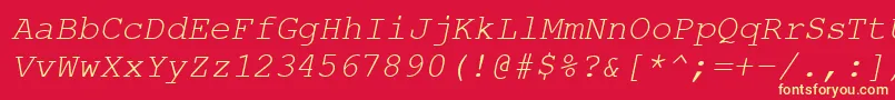 fuente CourierPsItalic – Fuentes Amarillas Sobre Fondo Rojo