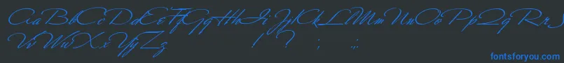 フォントScharnhorst – 黒い背景に青い文字
