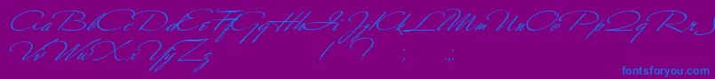 フォントScharnhorst – 紫色の背景に青い文字