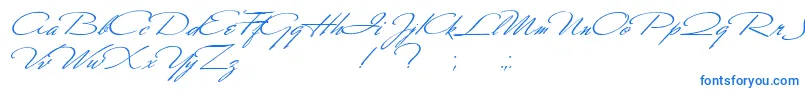 フォントScharnhorst – 白い背景に青い文字