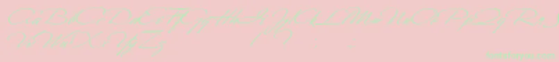 フォントScharnhorst – ピンクの背景に緑の文字